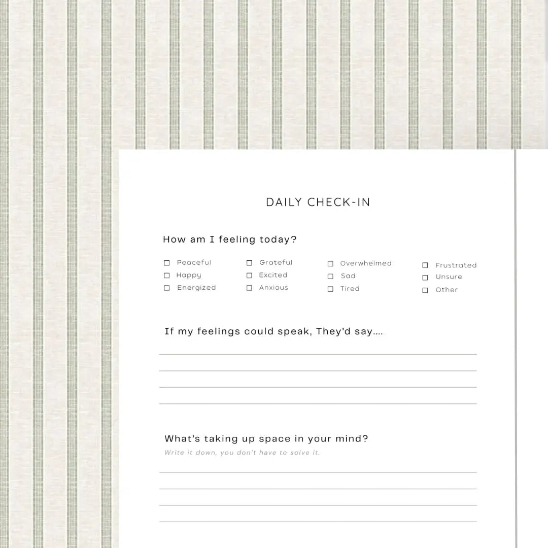 Daily Check-In Journal: Brown